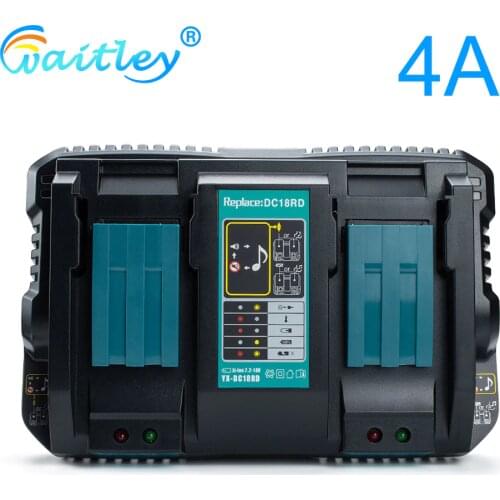 Battery Charger 4A Double Charging Current For Makita 14.4V 18V Tool Battery Eu Plug 120W DC18RD DC18RA DC18RC BL1850 1860 1415