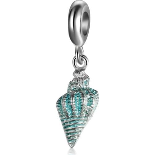 1Pcs New Cute Conch Pendant DIY Beads Suitable for Original Pandora Charm Bracelet Ladies Jewelry Making Gifts
