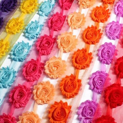 1 Yard length/pc Fabric Flowers Broken Chiffon Sunflower Style Artificial Flower Wedding Supplies Handmade DIY Hair Accessoires