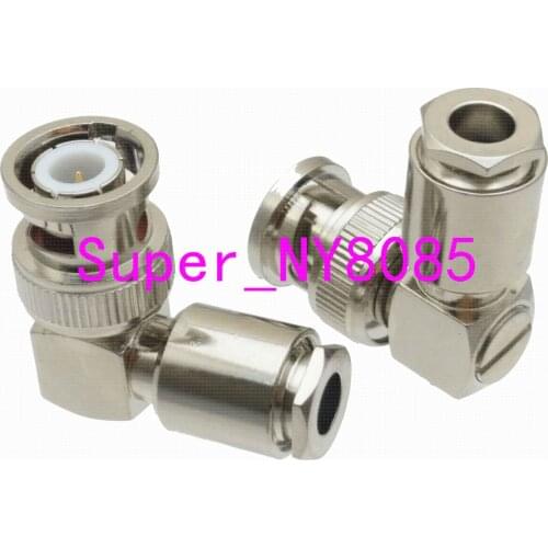 10pcs BNC Male Plug Right Angle Clamp for LMR195 RG58 RG400 cable RF Coaxial Connector Wire Terminal