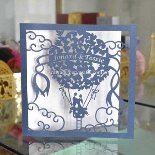 100pcs /lot paper hot air balloon party supplies fancy wedding invitations personalised