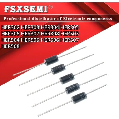 20pcs/lot HER302 HER303 HER304 HER305 HER306 HER307 HER308 HER503 HER504 HER505 HER506 HER507 HER508 Super fast recovery diode