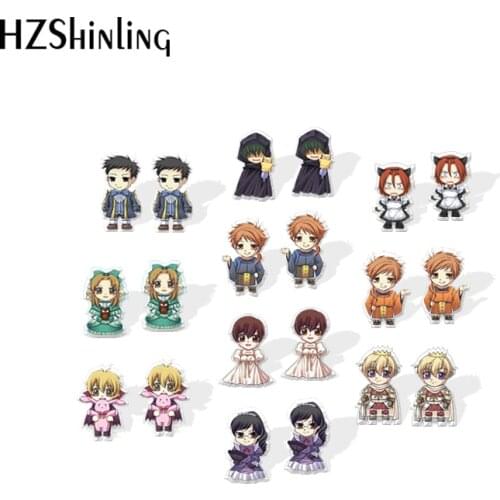 2020 New Ouran High School Host Club Stud Earring Tamaki and Haruhi Acrylic Earrings Resin Epoxy Handmade Jewelry
