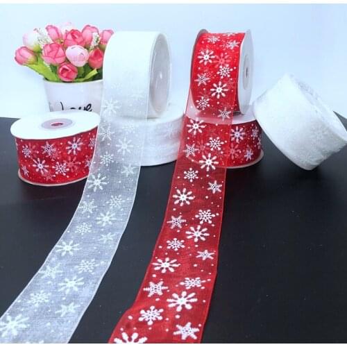 23M 4cm Gift Box Packing Lace Ribbon Christmas Snowflake DIY Craft Wedding Birthday Party 2022 Xmas Candy Boxes Accessories