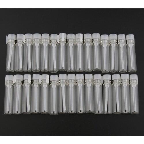 30pcs Mini Trial Bottles Premium Glass Vials Collection Craft Hobby Storage