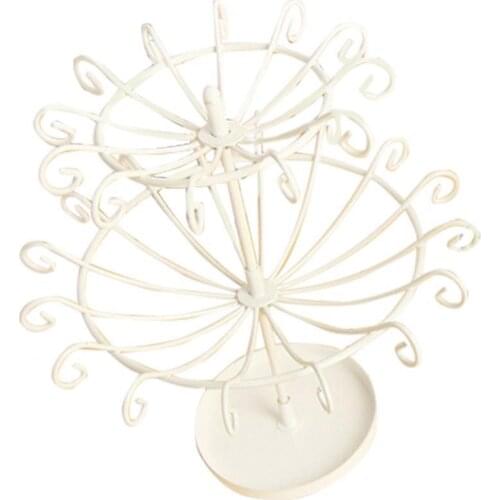 50%HOT Rotary 2-Tier Necklace Bracelet Organizer Holder Jewelry Display Stand Rack