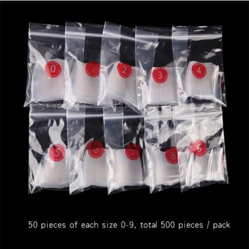 500pcs (10 sizes) Stiletto Half Nail Salon Tips Long Shape Natural Half Cover False Nail Art Tips Acrylic Gel Salon Nails BZY666