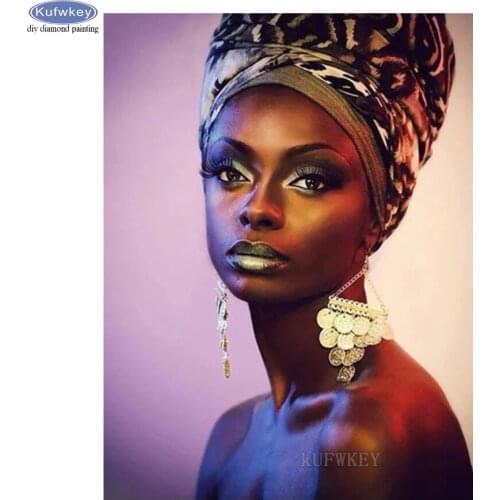 DIY Diamond Painting 5D Diamond Embroidery Mosaic African Woman Portrait Picture Full Square Home Decor Rhinestones Decor 2021