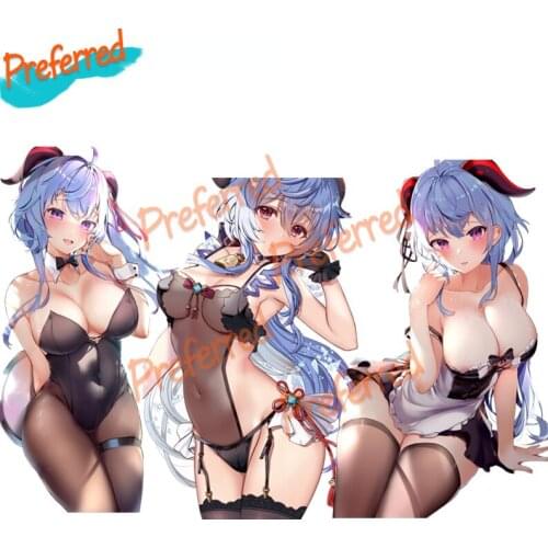 Ganyu for Genshin Impact Car Auto Sticker Renault Clio Duster Trafic Megane 2 3 Logan Sport Twingo Chevrolets Car Stickers