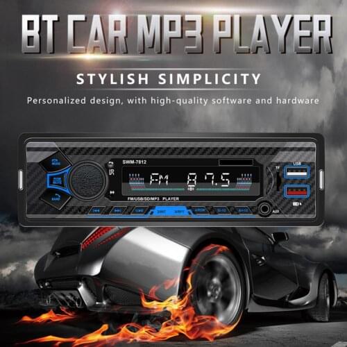 12V One DIN Car Radio Stereo Stereo FM Aux RCA Audio Input Receiver SD USB Mobile Phone Fast Charge For Car Stereo MP3 Player