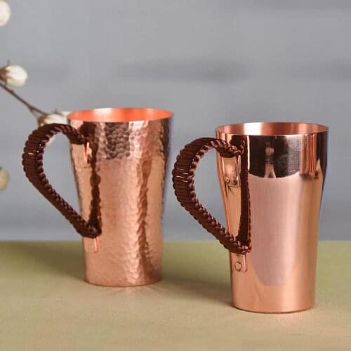 Pure Copper Beer Mug Handcrafted Moscow Mule Cup Hammered Coffee Wine Mugs Drinkware Tableware
