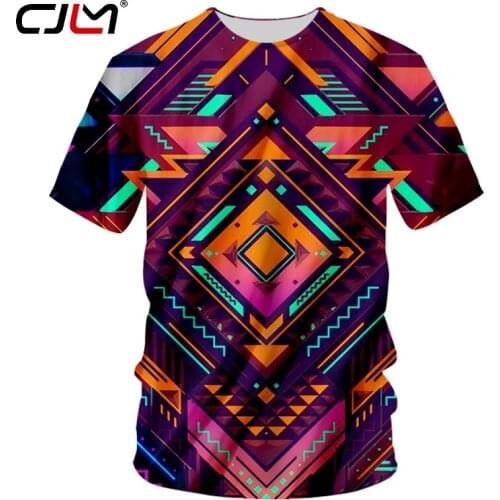 CJLM Colored Polygon Man On Sale O Neck Tshirt 3D Full Printed Tee Shirt Geometric Diamond Chinese Style Large Size T-shirt