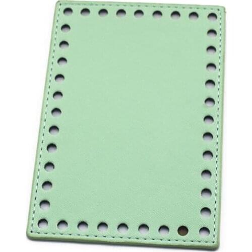 16x11cm Bottom for Knitting Bag PU Patent Leather Bag Accessories Candy Green Bottom with Holes Bag Leather Bottoms For Women