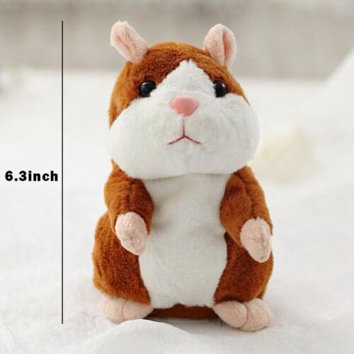 6.3inch Cute Hamster Plush Toy Can Talk And Walk Funny Recording Puzzle Doll Children Mouse Doll Toy Birthday Gift