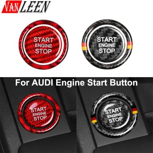 Carbon Fiber Car Engine Start Button Replace Cover Stop Switch Key Decor For AUDI A6 C7 Q5 A5 A4 B8 B9 A7 Q3 Q7 2020 2021