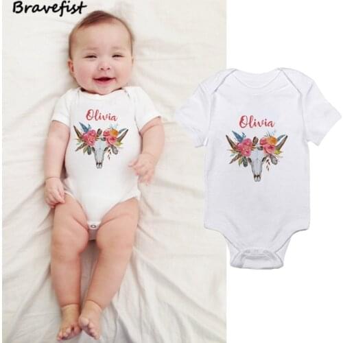 Floral Cotton Sheep Newborn Bodysuits Summer Boys Girls Clothes Infant Outfits 0-24Months Short Sleeve Onesie Lovely Jumpsuits