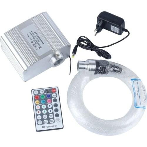 10W Twinkle RGBW LED Fibre Optic Star Ceiling Lights Kit 0.75mm*150pcs*2M cable+28Key RF remote controller f/Car home Starry SKY