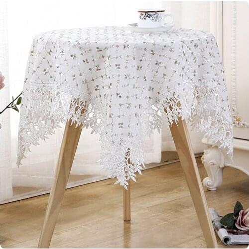 Lace Linen Table Cloth Home Decorative Table Cover Home Decor for Dining Room Pastoral Lace Embroidered Linen Tablecloth
