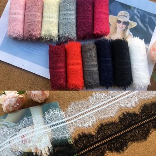 6meters price 10CM wide bilateral eyelash lace fabric DIY clothing wedding veil stitching accessories