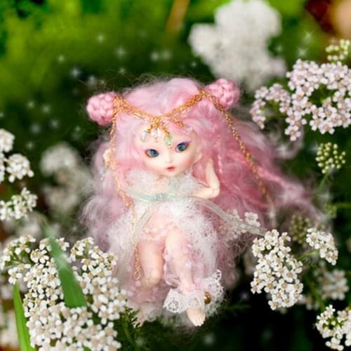 FreeShipping Fairyland FL Realpuki Roro Doll BJD 1/13 Pink Smile Elves Toys for Girl Tiny Resin Jointed Doll