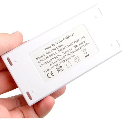Easily Convert PoE+ to USBC for Google WiFi, Nest IQ and More Converts POE to 5v, 9v, 12v, 15v or 20 Volts