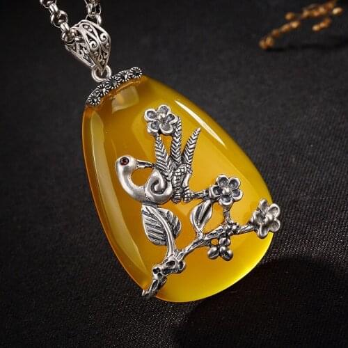 2018 Top Fashion Hot Sale Pure Restoring Ancient Ways Magpie On Ms Meihuangyu Pulp Thai Long Sweater Wholesale Chain Pendant