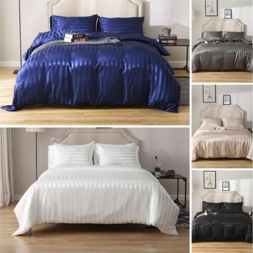 5 Colors Soft and comfortable Silk duvet cover Cotton Solid Satin Duvet Cover Set US/EU/AU Twin/Queen/King Size 2/3pcs