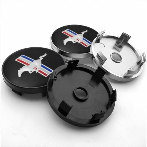 4PCS 56+60mm Car Wheel Center Hub Caps Badge Sticker Decal For Ford Mustang 2015 2017 2018 Fusion GT Car Styling Accessories