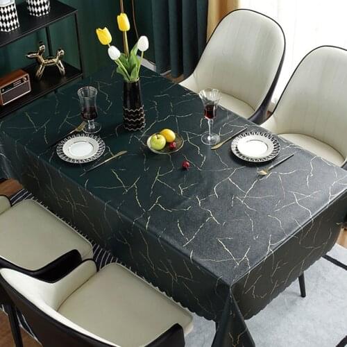 Nordic Marble Leather Pattern Tablecloth Oil-Proof Furniture Dust Cover Decoration Cloth Coffee Tablecloths Placemat Mantelpiece