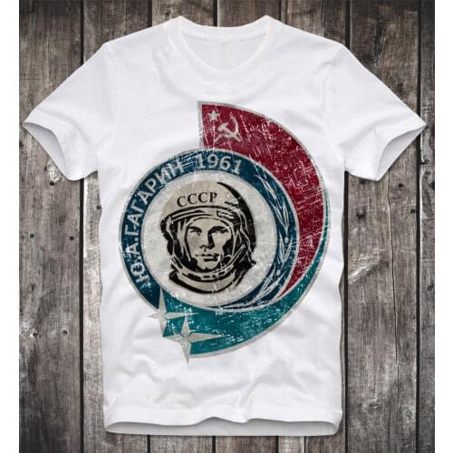 2019 New Men T-Shirt Loose Clothes T Shirt Interkosmos Russian Space Program Russia Retro Cccp Yuri Gagarin Vintage Graphic Tees
