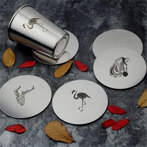 New Stainless Steel Cup Mat Metal Insulation Mat Proof Cushion Bowl Mat Antiskid Cup Roaster Table Mats Coasters Placemat