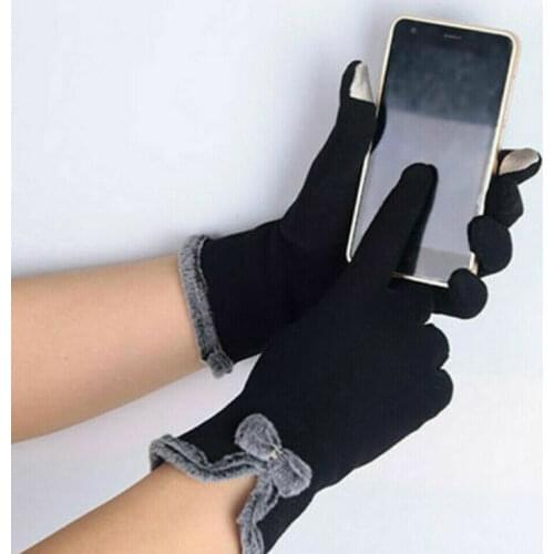 Full Finger Gloves Mitterns Womens Winter Fleece Thermal Touch Screen Gloves Faux Fur Thicken Warm Wrist Mitten