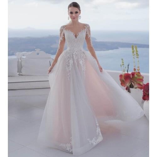 Sexy A Line Beach Wedding Dress 2021 Boho Appliques V Neck Vintage Bridal Gowns Buy China Direct Vestige De Noiva