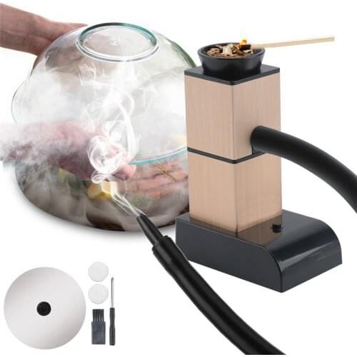 1 Set Food Smoking Gun Smoker Generator Portable Molecular Cuisine Meat Burn Smoke House Cooking for BBQ Grill Smoker Woods
