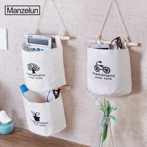 Cotton Linen Hanging Bag Wall Mount Organizer Door Back Detachable Combination Pocket Wardrobe Classification Pouch 1 Pocket