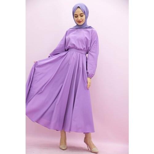 Full Closed Muslim Women Hijab Beli Wheel Circular Hijab Dress Lilac