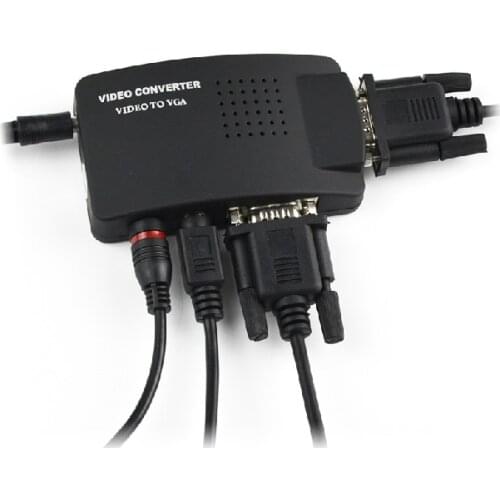 1set High Resolution Digital AV / S video to VGA TV Signal Converter Adapter S-video to VGA Switch Conversion for PC Notebook