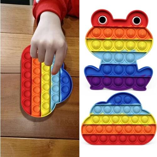 Push Bubble Rainbow Colorful Sensory Toys Frog/Cloud Shape Autism Stress Reliever Anxiety Relief Funny Toys