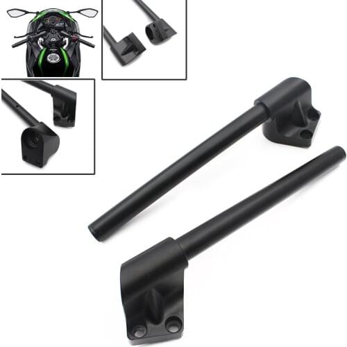 Motorcycle Black Aluminum Split Handlebar Handle Bar Poem For KAWASAKI Ninja 300 300R 250 250R EX250