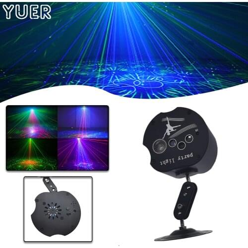 RGBW 3 LEDs Stage Lights 64 Patterns Laser Projector Lights Voice Control Music DJ Disco Light Bar Club Party Show Effect Lamp