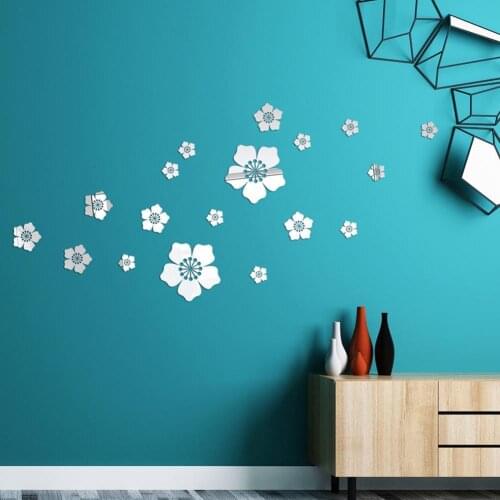 18Pcs Self Adhesive Sakura Removable Wall Sticker Living Room Bedroom Decor