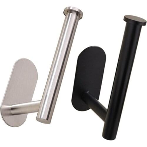 Self Adhesive Wall Mounted Stainless Steel Toilet Paper Holders Towel Racks Holder Kitchen Bathroom Roll Tissue Stand Organizer