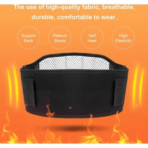 Self-heating Magnetic Therapy Back Brace Support Brace Pain Relief Back Waist Trimmer Black Tourmaline with Breathable Mesh