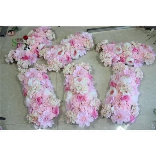 SPR Free Shipping white table runner arch row flowers 10pcs/lot wedding decoration flower wall backdrop table centerpiece floral