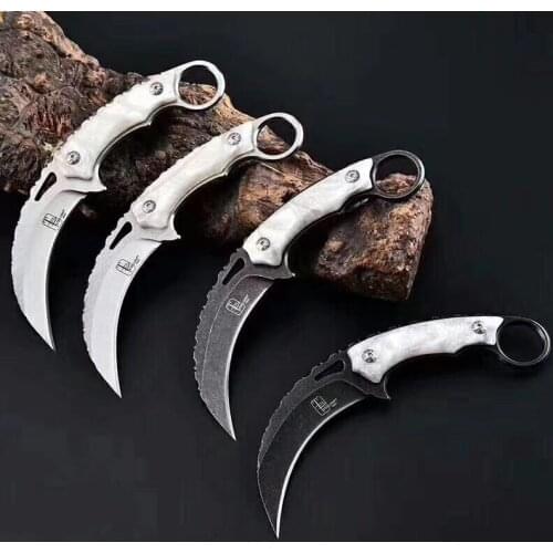 Tactics karambit knife outdoor camping jungle survival battle Fixed blade hunting knives self defense tool