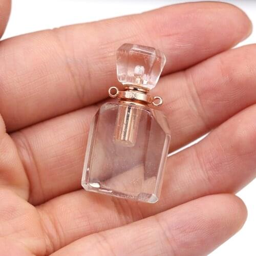 Fine Charm Purple Quartzs Perfume Bottle Charms Pendants For DIY Decoration Bracelet Keychains Fashion Jewelry Accessories