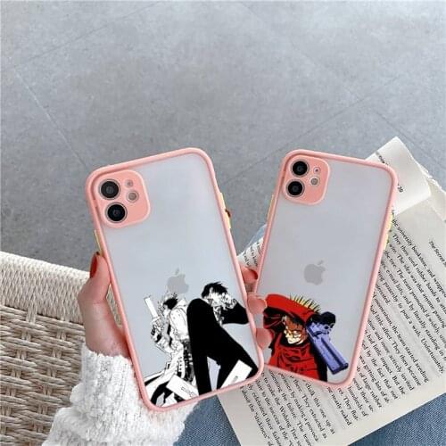 TriGun Stampede Wolfwood Phone Case For iPhone 12 11 Mini Pro XR XS Max 7 8 Plus X Matte transparent Pink Cover