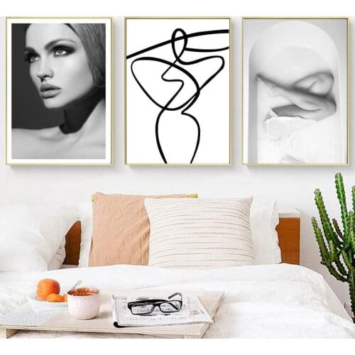 Creative Character Abstract lines body art Wall Painting Mural Prints Poster Decoration Canvas Printings Figure Painting