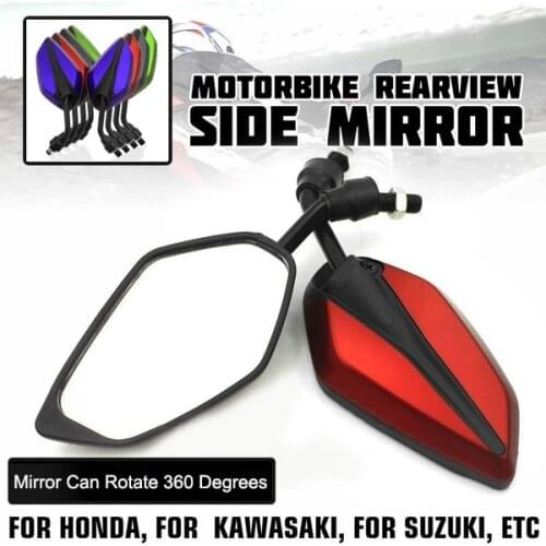 1 Pair Universal Rearview Mirrors for Honda, Yamaha, Kawasaki Motorcycles