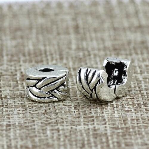 Safety Stopper pave Alloy plated Beads fit for pan style bracelets for jewelry making Fit Charms Bracelets for Women